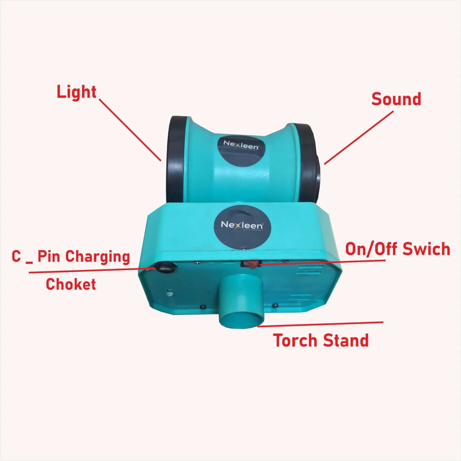 Radhe Agri 360 Degree Rotating Rechargeable Light With Sound Siren, Up To 1 Km Range, Up To 12 Hours Backup Time - Image 3