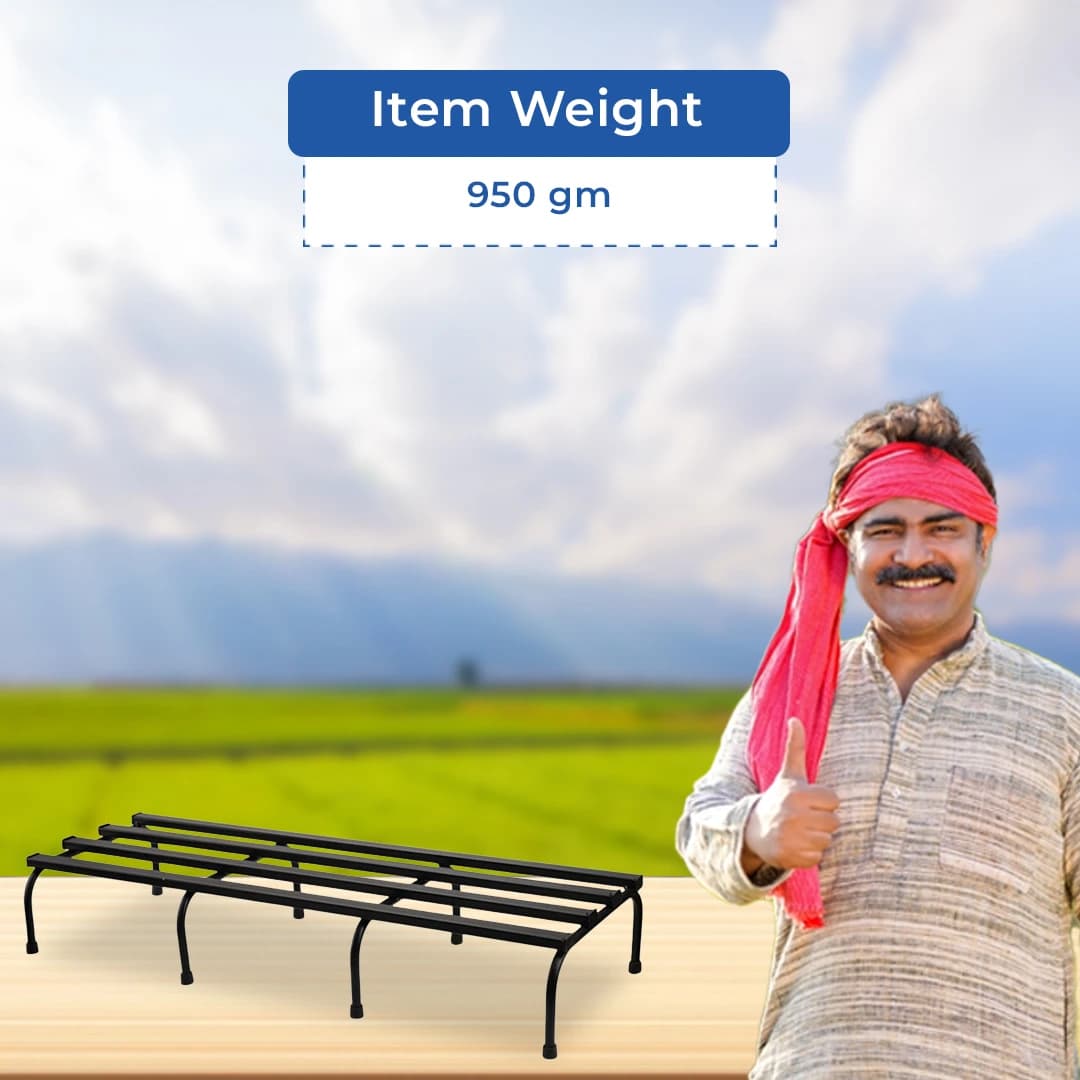 IFFCO Urban Garden 24 Inch Rectangular Metal Planter Stand, Galvanized Iron Stand For Indoor, Outdoor Plants And Pots - Image 5