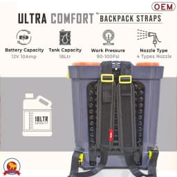 OEM Battery Sprayer With 12V x 10A Battery (18 L Capacity), Copper High Pressure Motor, 4 Free Nozzles Powerful Agricultural Sprayer 4