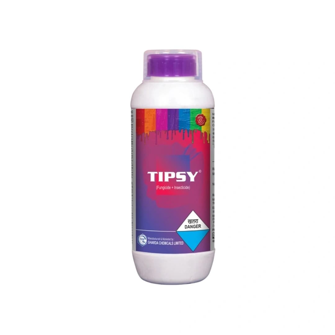 Gharda Tipsy Azoxystrobin 10% + Fipronil 5% Sc Fungicide + Insecticide. Used for Control Fruit Borer, Powdery Mildew, Sheath Blight, Plant Hopper etc.