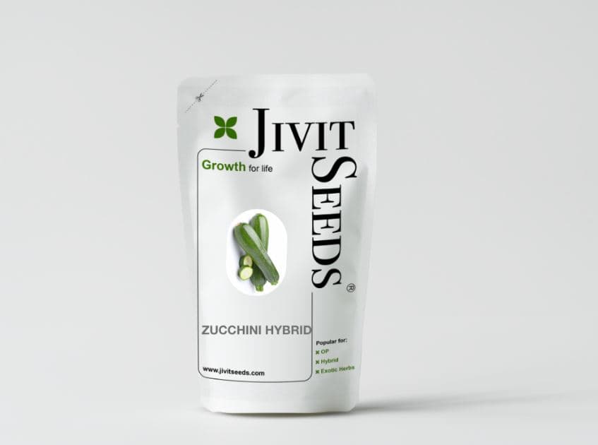 Jivit F1 Hybrid Karan Zucchini Seeds, Dark Green Variety, Vigorous Growing Bush Variety.