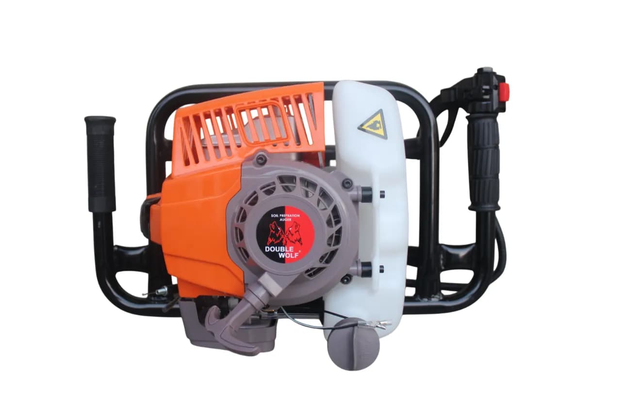 Double Wolf 68CC 2 Stroke (Double Handle With Heavy Frame) Petrol Earth Auger, Designed For Various Ground Drilling Applications - Image 1