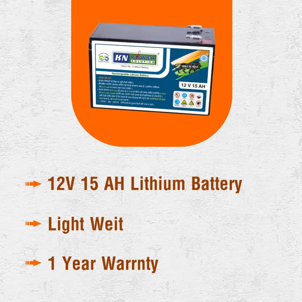 Radhe Agri 12V x 15Ah Rechargeable Lithium Ion Battery, Usage For Agricultural Sprayers & Zatka Machine - Long Backup With 1-Year Warranty - Image 8
