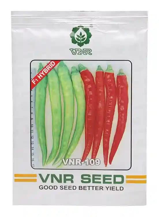 VNR 109 F1 Hybrid Chilli Seeds , Mirchi Ke Beej, Hari Mirchi Ke Beej, Best In Germination - Image 1