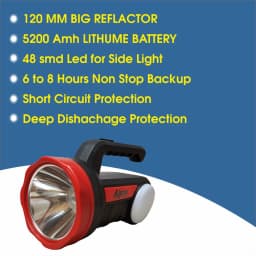 Radhe Agri Alpha Commander Rechargeable Torch, Heavy Duty, 1 Km Range And 5200mAh Battery 4