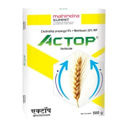 Mahindra Actop Clodinafop Propargyl 9% + Metribuzin 20% WP Herbicide, Effective Weed Control In Wheat 1
