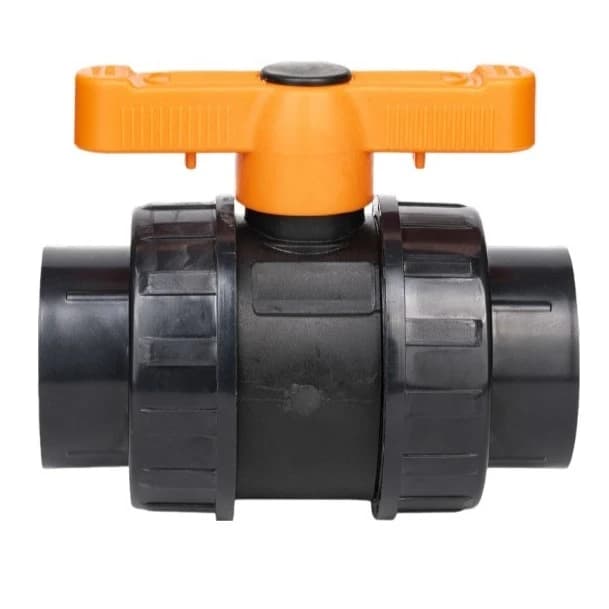 Bhumi PP-PVC Double Union Ball Valve, Irrigation Accessories, Smooth Water Flow Control - Image 1