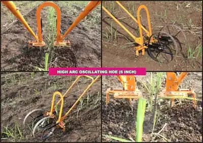 MAHAN MHAWH Manual High Arc Wheel Hoe with Oscillating Hoe 6 INCH (2 nos), Plow set , Cultivation Teeth (4 ) - Image 3