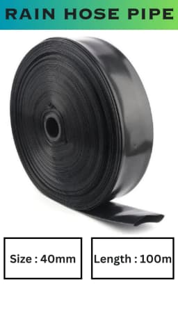 Airdrops Irrigation Rain Pipe 40 MM, 100 Meters Length with Joiner, End Cap and Cock For Agriculture Use. 3