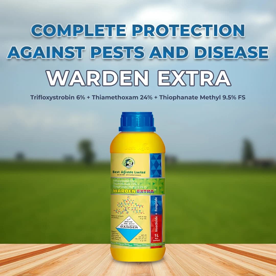 Best Agro Warden Extra Trifloxystrobin 6% + Thiamethoxam 24% + Thiophanate Methyl 9.5% FS Insecticide - Image 2