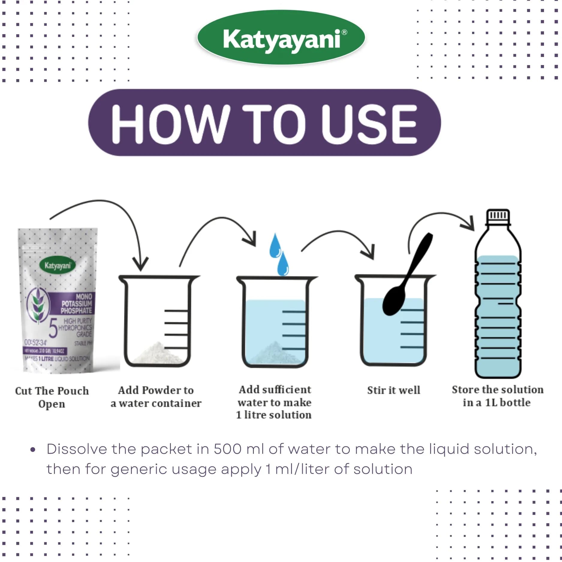 Katyayani Mono Potassium Phosphate, High Purity Hydroponics Grade, 100% Water Soluble Fertilizer, Suitable For All Crops. - Image 6