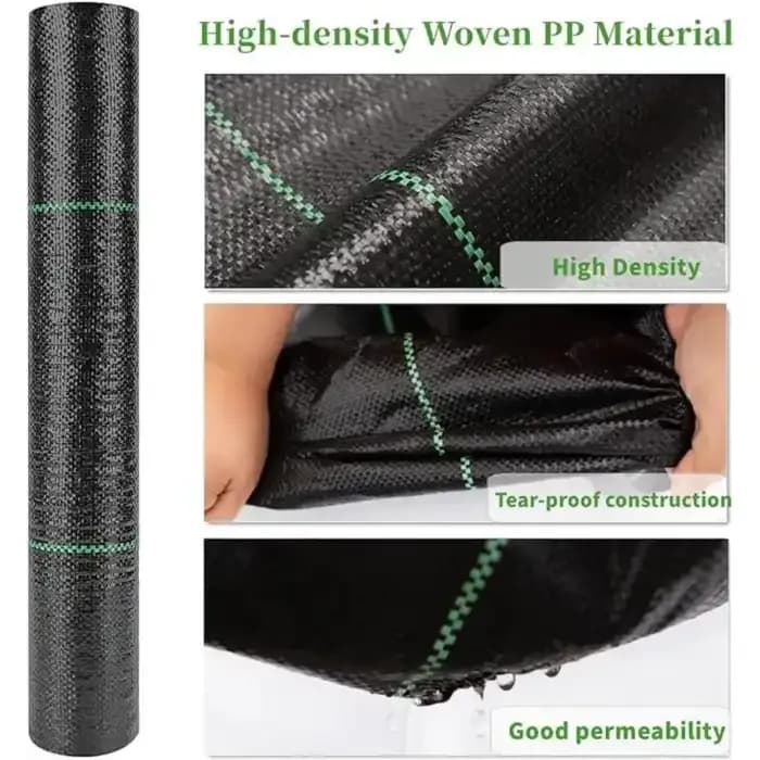 Singhal 90 GSM Garden Weed Control Barrier Sheet Mat, Landscape Fabric, Heavy Duty Weed Block Gardening Mat For Gardens (Black) - Image 6