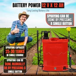 Neptune Model-25 Battery & Manual 2 in 1 Knapsack Sprayer 12V x 12Amp, 20L Tank, Telescopic Lance with 4 Nozzles for Farming & Garden (Color May Vary) 5
