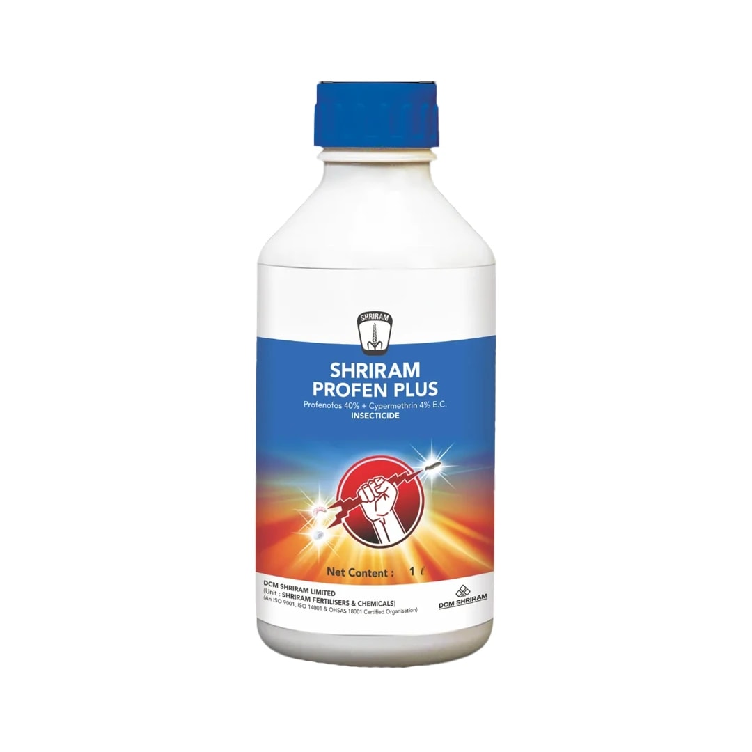Shriram Profen Plus Profenofos 40% EC + Cypermethrin 4% EC, Use For Cotton