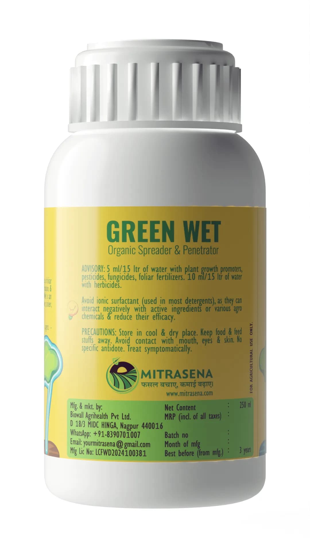 Biowall GREEN WET Spreader, Silicon Surfactant, Non-Ionic, Reliable Activator For All Crops - Image 6