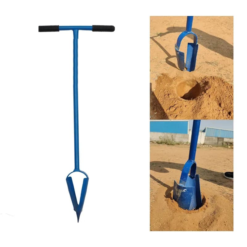 AJ Kisan Redbuild Handheld Earth Auger - 5 Inch Diameter Post Hole Digger with Non-Slip T-Handle - Image 2
