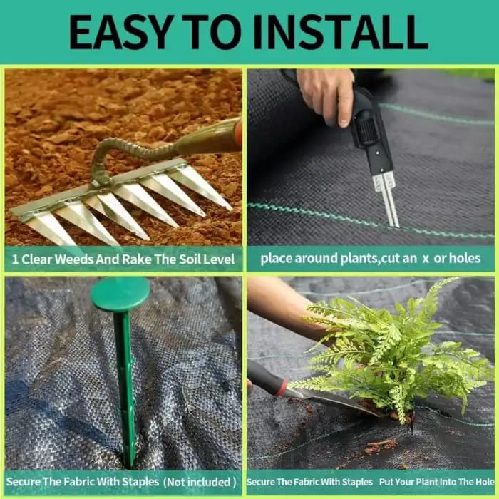Singhal 100 GSM Garden Weed Control Barrier Sheet Mat, Landscape Fabric, Heavy Duty Weed Block Gardening Mat For Gardens (Black) - Image 11