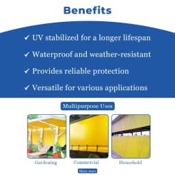 Marine - HDPE Tarpaulin 135 GSM UV Stabilized Material, Waterproof, Heavy Duty Material, (Color-Yellow) 4