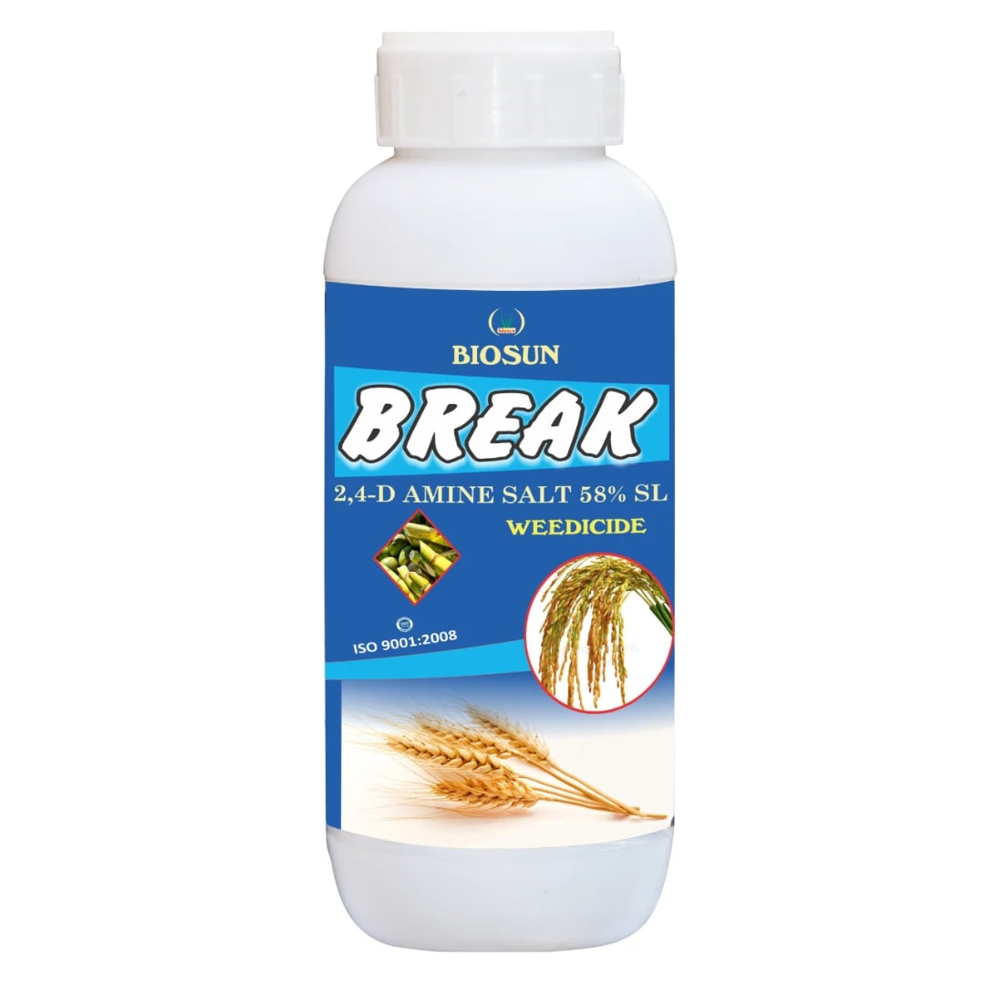 BIOSUN BREAK 2, 4-D Amine Salt 58% SL Herbicide, Selective & Post Emergence, Control Weeds In Cereals, Wheat, Maize And Sugarcane Crops