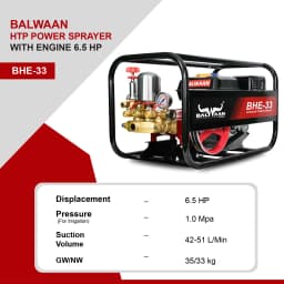 Balwaan BHE-33 Portable Power Sprayer, 4 Stroke HTP Sprayer With 6.5 HP Engine and 196 CC 2