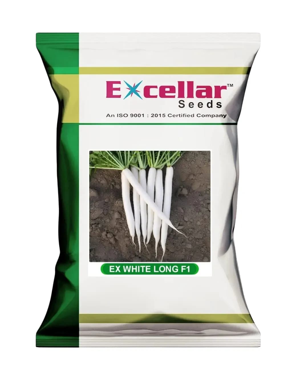 Excellar Ivory White Radish Seeds (White Long F1) White Roots And Early Maturity - Image 1