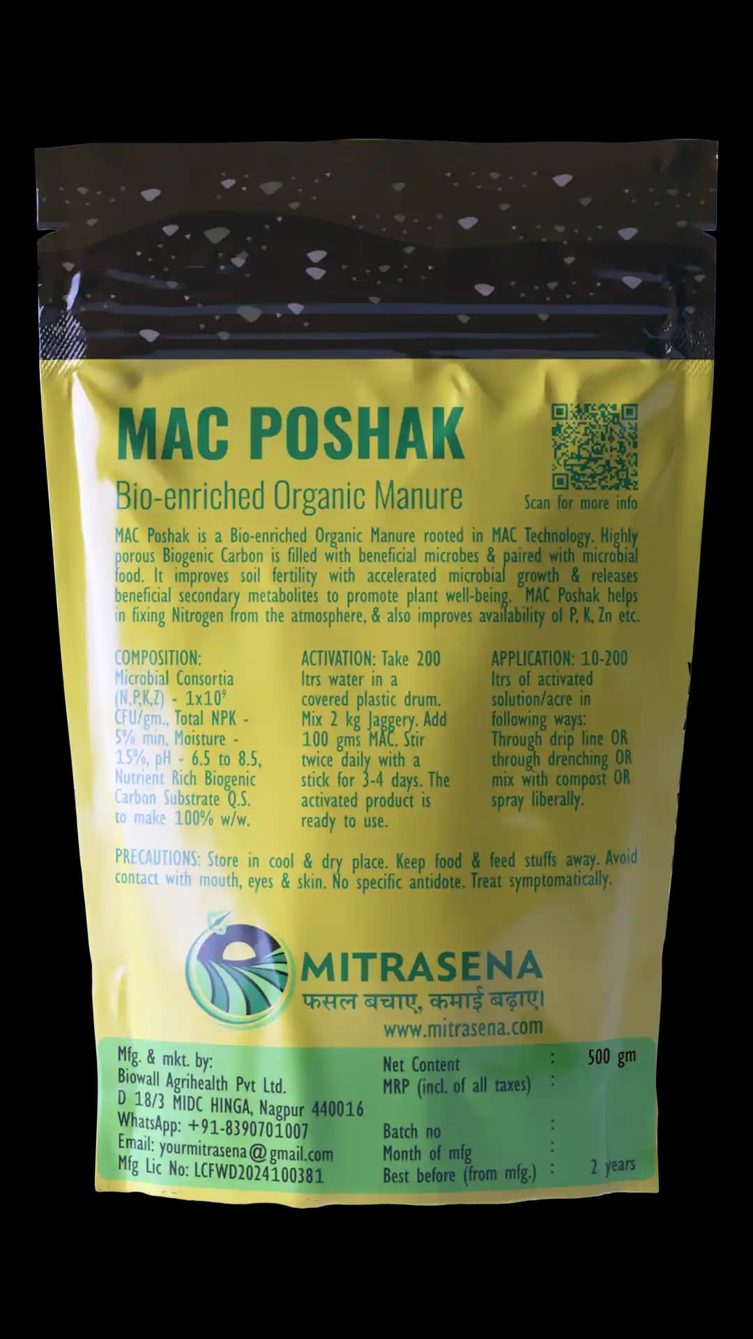 Biowall MAC POSHAK Biofertilizer, Enriches Soil With Npkz Microbes To Improve Nutrient Availability And Crop Yield - Image 2