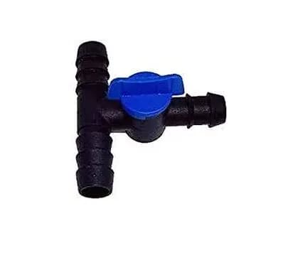 Vasudha Irrigation 16 Mm Tee Lateral Cock Valve Or Tap For Drip Line Pipe (Multi Color) - Image 1