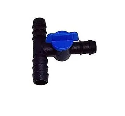 Vasudha Irrigation 16 Mm Tee Lateral Cock Valve Or Tap For Drip Line Pipe (Multi Color)
