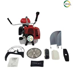 Farmq FQ-BC-52SP 2-Stroke 52CC Petrol Brush Cutter, Side Pack, High Power, Multiple Blades, Paddy Guard And Stand 3