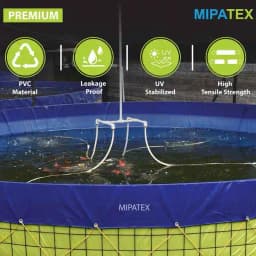 मिपाटेक्स पीवीसी तिरपाल, बायोफ्लोक मछली टैंक (नीला रंग), व्यावसायिक उद्देश्य के लिए। 2