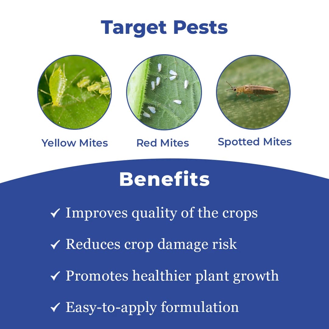 एबासिन एबामेक्टिन 1.9% ईसी कीटनाशक और एसारिसाइड क्रिस्टल। यह संपर्क और पेट क्रिया में कार्य करता है - Image 3