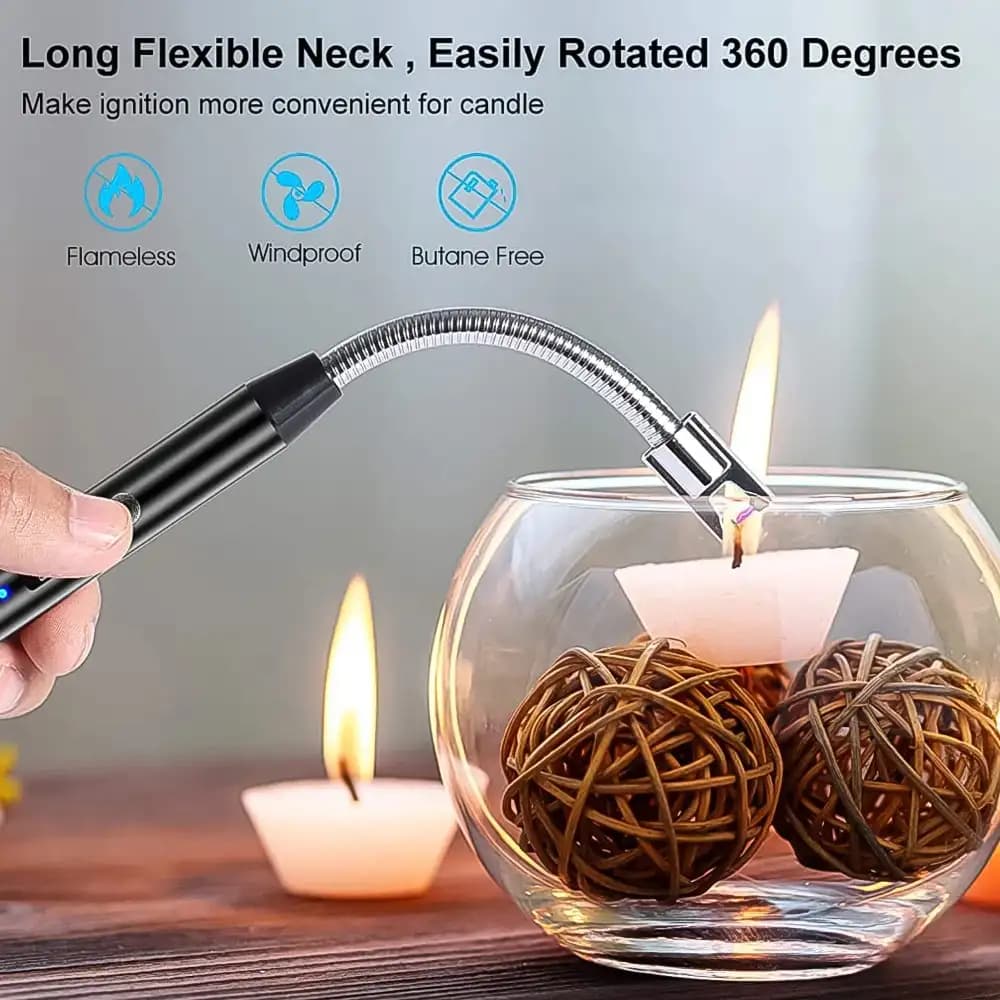 Electric ARC Plasma Lighter, Long Flexible, USB Rechargeable, Windproof Flameless Plasma - Image 3