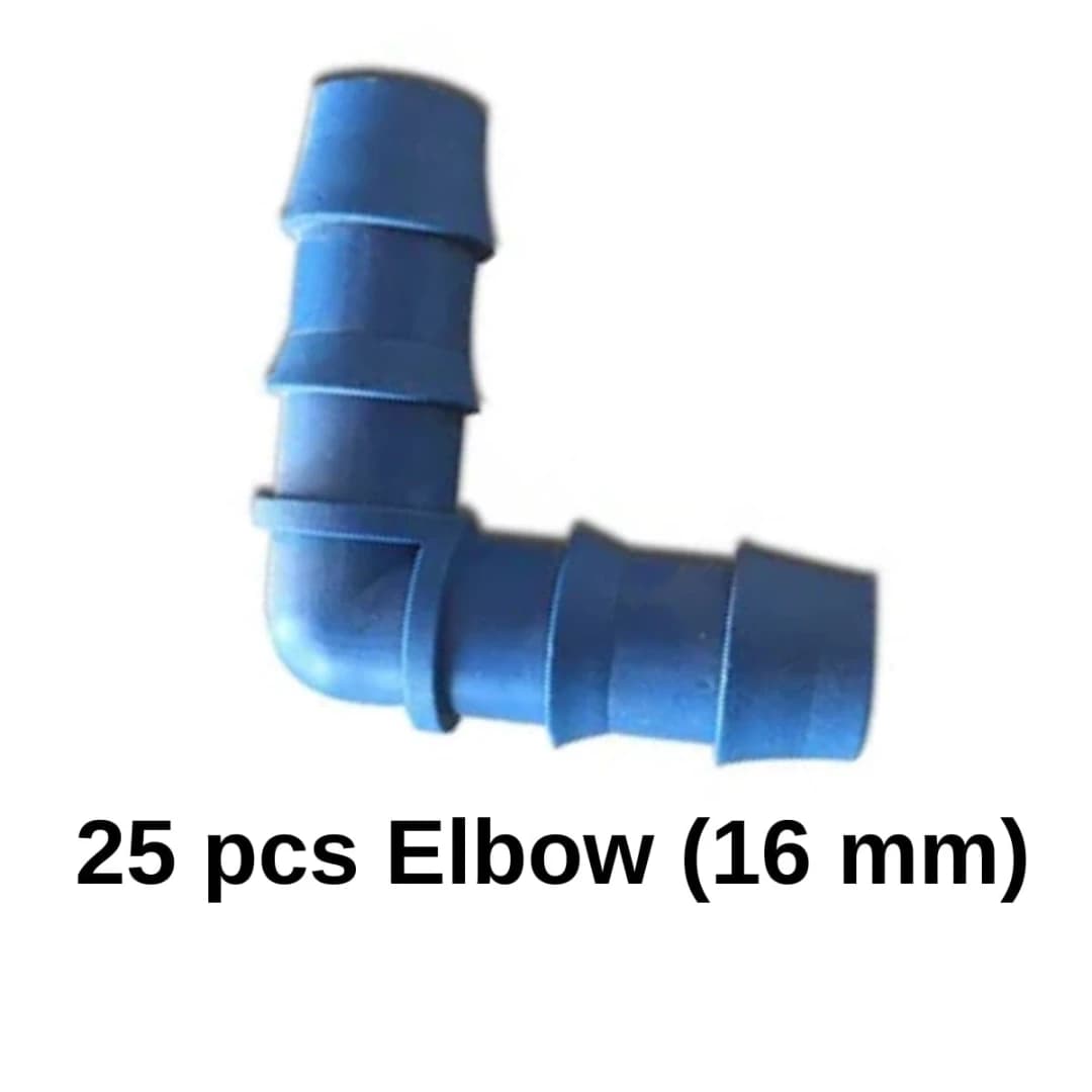Radhe Agri Drip Irrigation Accessories Set 16mm, ABS Plastic, Multicolour, Elbow, Straight Connector, End Cap, Tee, Drip Cock (Each 25 Pcs) - Image 8