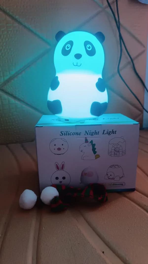 Panda 7 Color LED Silicone Touch Lamp, Rechargeable, Night Light For Kids Room - Image 9