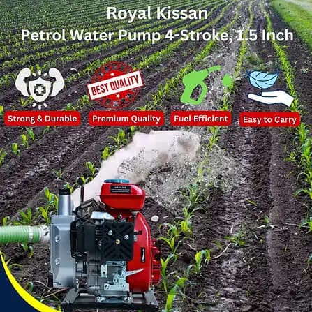 Royal Kissan Premium Quality Portable Water Pump 1.5 Inch, RK-WP-P1.5 With 98CC 4-Stroke Petrol Engine - Image 4