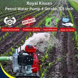 Royal Kissan Premium Quality Portable Water Pump 1.5 Inch, RK-WP-P1.5 With 98CC 4-Stroke Petrol Engine 4