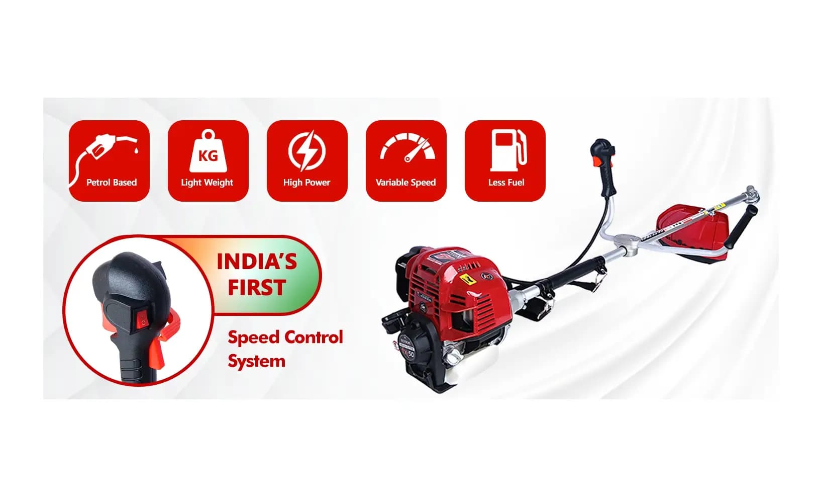 Fenton Krishi Side Pack FX-50 Pro Brush Cutter, 50CC, 4-Stroke, 2.5HP Engine, 750ML Fuel Tank, Best For Gardens, Backyards And Small Fields - Image 2