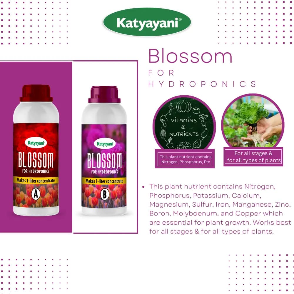 Katyayani BLOSSOM Hydroponic Nutrients For Tomatoes And Veggies, Across Different Growth Stages (A + B) - Image 6