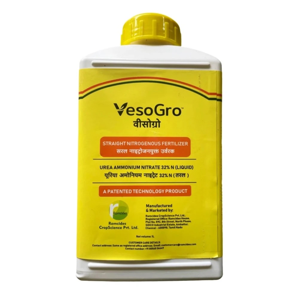 Ramcides VesoGro Liquid Straight Nitrogenous Fertilizer UAN 32% Urea Ammonium Nitrate, Increases Yield Potential Nitrogen In Crops