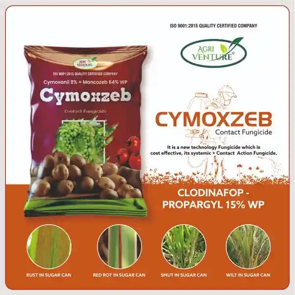 Agriventure CYMOXZEB Cymoxanil 8% + Mancozeb 64% WP Fungicide, Powerful Control Of Downy Mildew, Late Blight , White Rust & Alternaria Blight - Image 3