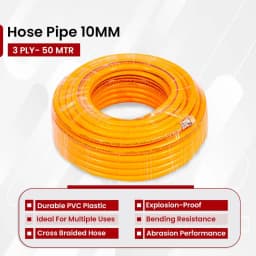 Balwaan 10mm Hose Pipe, 3 Ply, Heavy Duty High Pressure PVC Pipe, Efficient Spraying In Gardening, Agriculture, Commercial And Construction Use 3