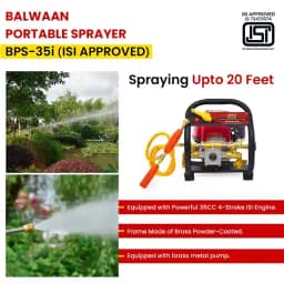 Balwaan BPS-35i ISI Marked Portable Sprayer with 25 Mtr Hose Pipe, 4 Stroke 35CC Engine, Less Fuel Consumption 4