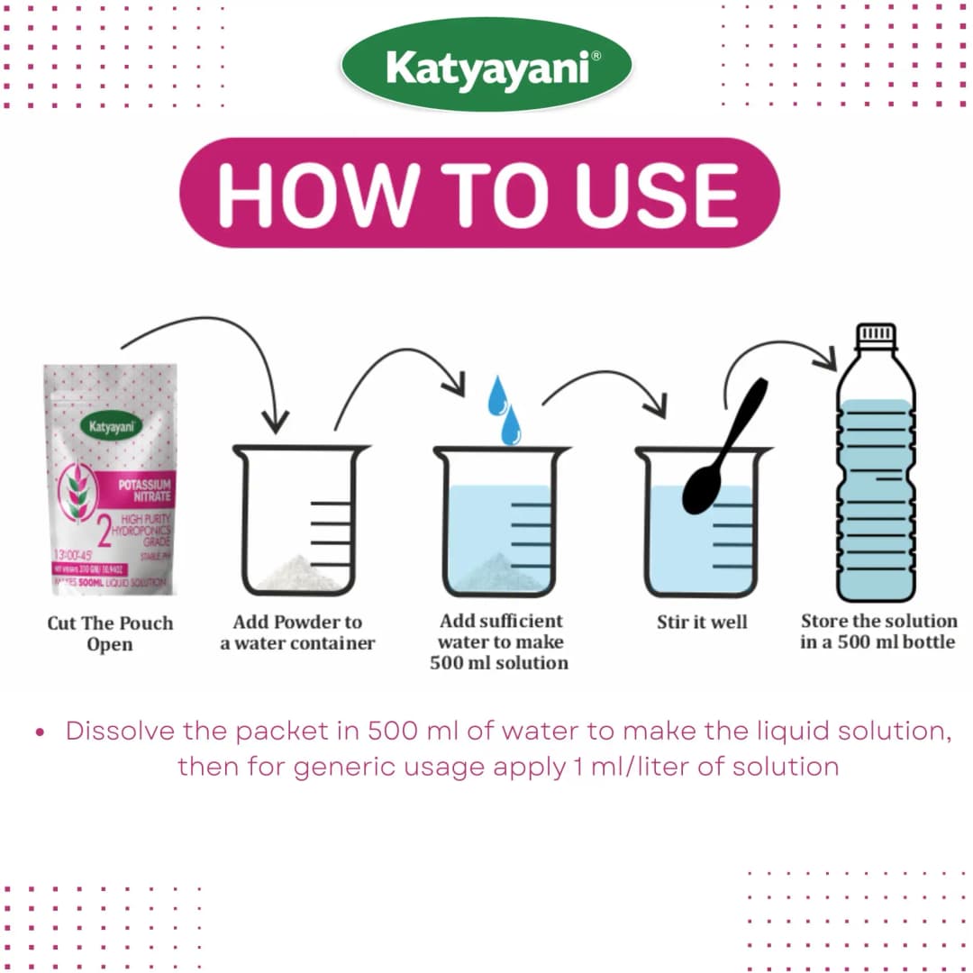 Katyayani Potassium Nitrate, 100% Water Soluble Fertilizer, Hydroponics Fertilizer, Suitable For All Crops. - Image 6