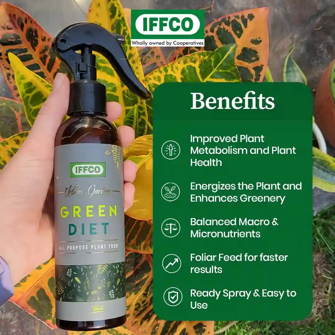 IFFCO Urban Garden Green Diet Organic Liquid Fertilizer, Boost Plant Growth, Balanced Nutrients For Indoor And Outdoor, Ready To Use - Image 2