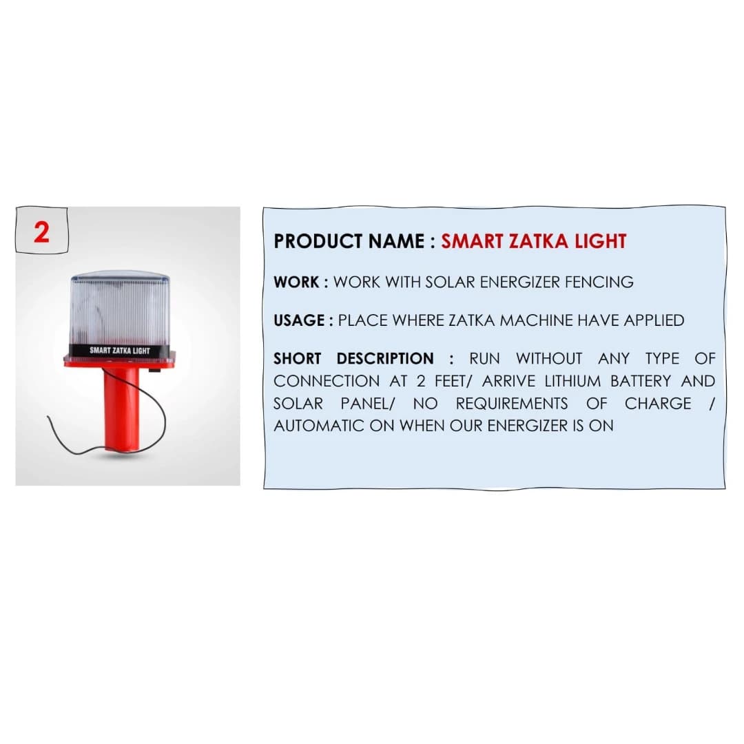 V-Sar Smart Zatka Light (Solar Live Light) Red LED, Waterproof Design, Sound for Farm Animal & Security Protection - Image 4
