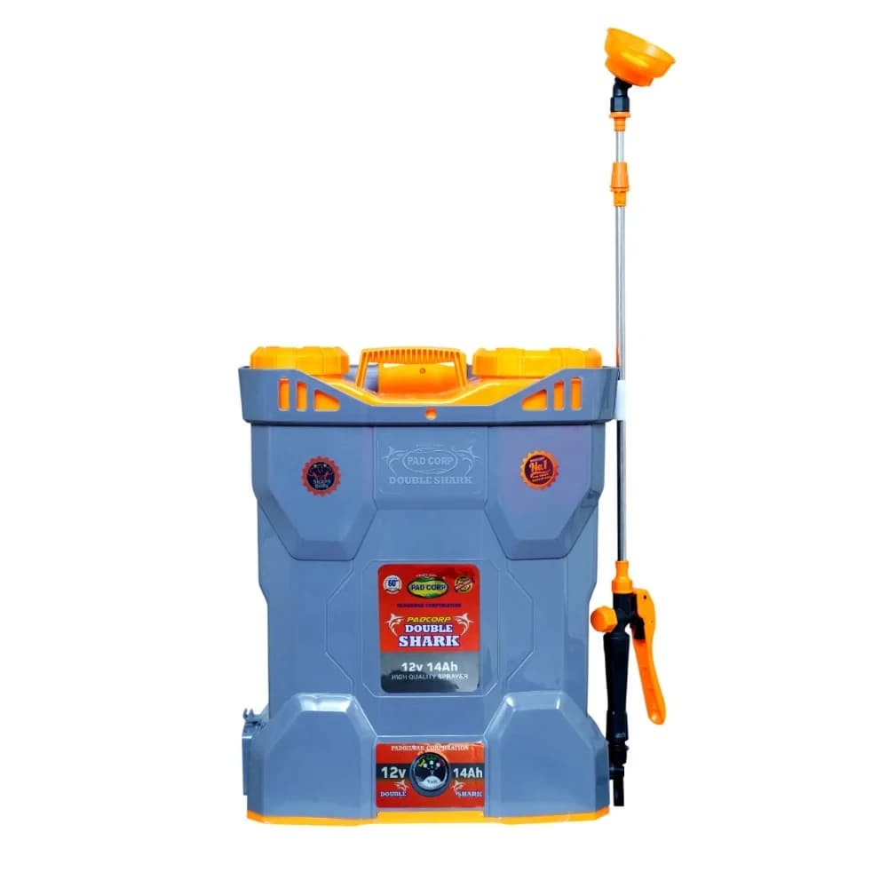 Pad Corp New Double Shark 3.0 Double Motor Battery Sprayer, 12V x 14Ah Battery Sprayer 18L Tank, 6 Month Warranty With 2 FT Gun (Color May Vary)
