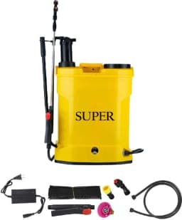 FarmEarth Super 2 In 1 Agriculture Battery Operated Knapsack Garden Sprayer, 16L Capacity, 12V x 8A Battery, Yellow Color 2