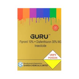 Gharda Guru Fipronil 10% + Diafenthiuron 30% WG Insecticide, Powerful Whitefly And Thrips Control 1