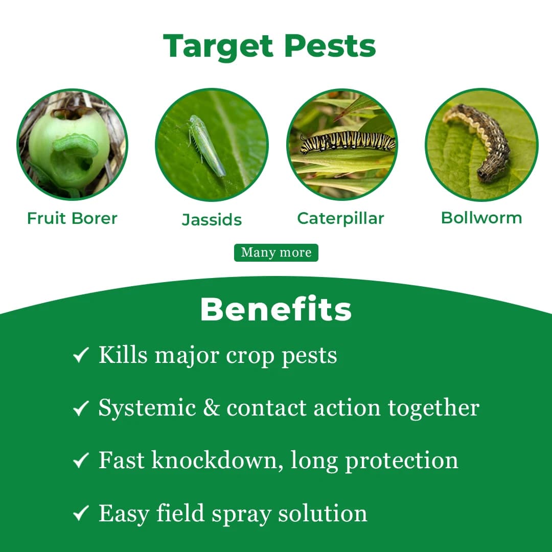 GSP Helipower Chlorantraniliprole 9.3% + Lambda Cyhalothrin 4.6% ZC Insecticide, Use For Cotton, Soybean, Paddy, Pigeon Peas, Brinjal and Okra - Image 3