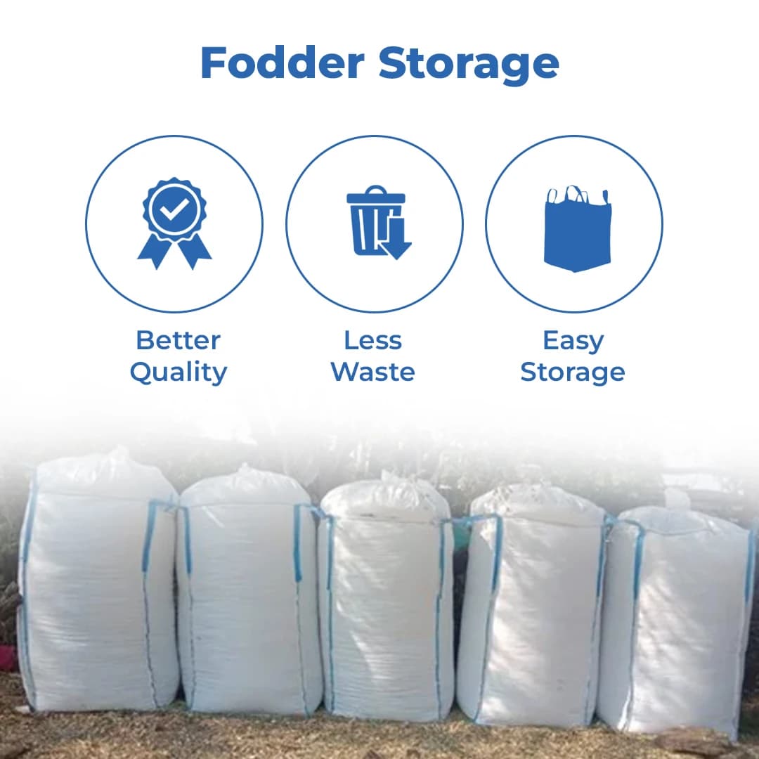 SIDDHI Silage Bag (Murghas Bag) Size 90 x 90 x 140 CM, Capacity 1000 Kg (Polypropylene, White) - Image 3